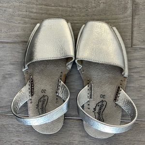Girls silver slip-on sandals - size 30